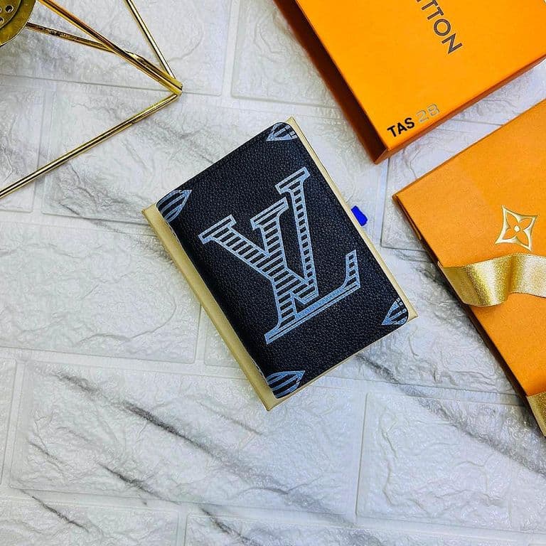 LV luxury-inspired compact bifold wallet